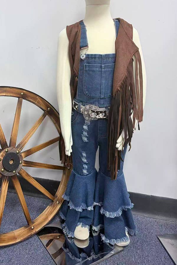 Western adjustable denim girls boutique jeans 250932M