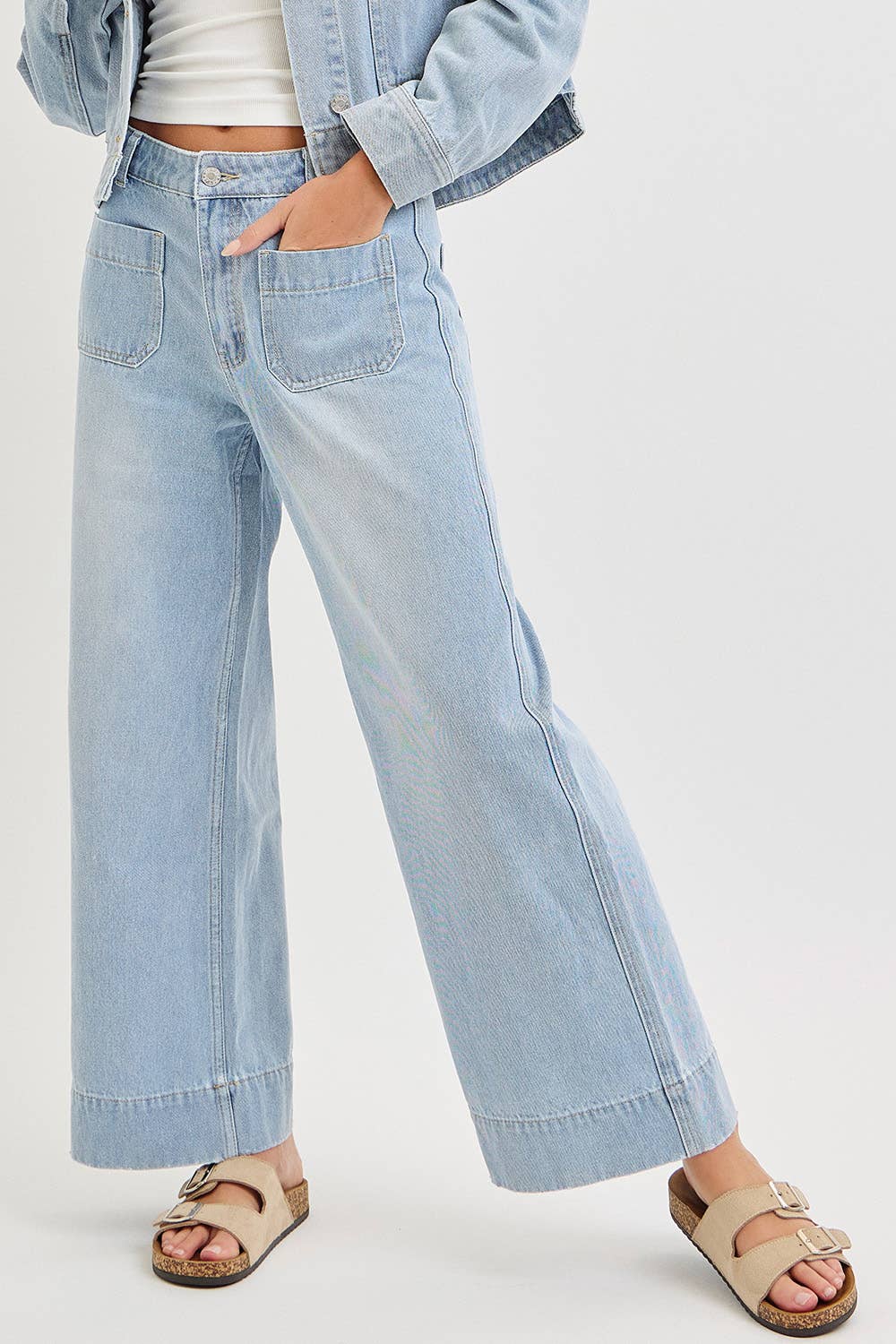 WIDE LEG DENIM JEANS: LIGHT DENIM / Contemporary / L,WIDE LEG DENIM JEANS: LIGHT DENIM / Contemporary / S,WIDE LEG DENIM JEANS: LIGHT DENIM / Contemporary / M