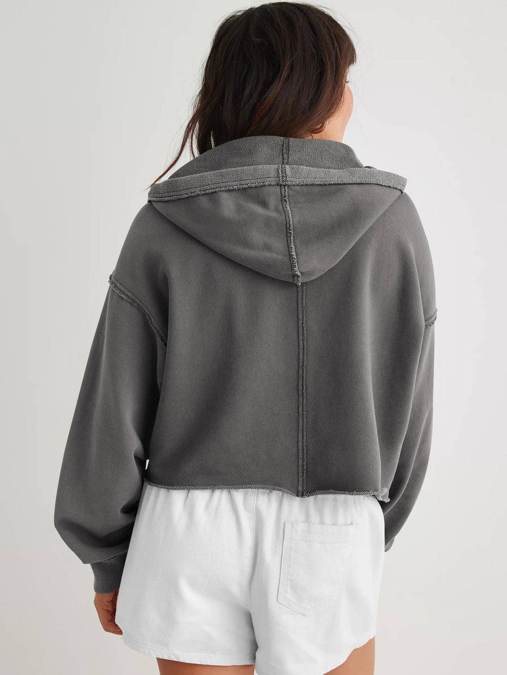 Oversized Hooded V Neck Sweatshirt Pullover Top