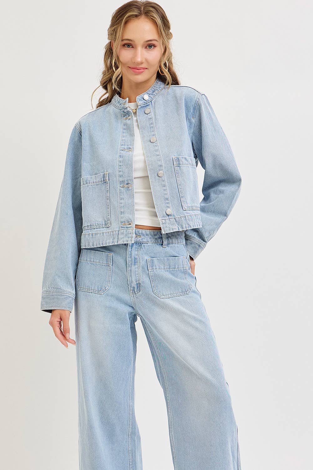 WIDE LEG DENIM JEANS: LIGHT DENIM / Contemporary / L,WIDE LEG DENIM JEANS: LIGHT DENIM / Contemporary / S,WIDE LEG DENIM JEANS: LIGHT DENIM / Contemporary / M