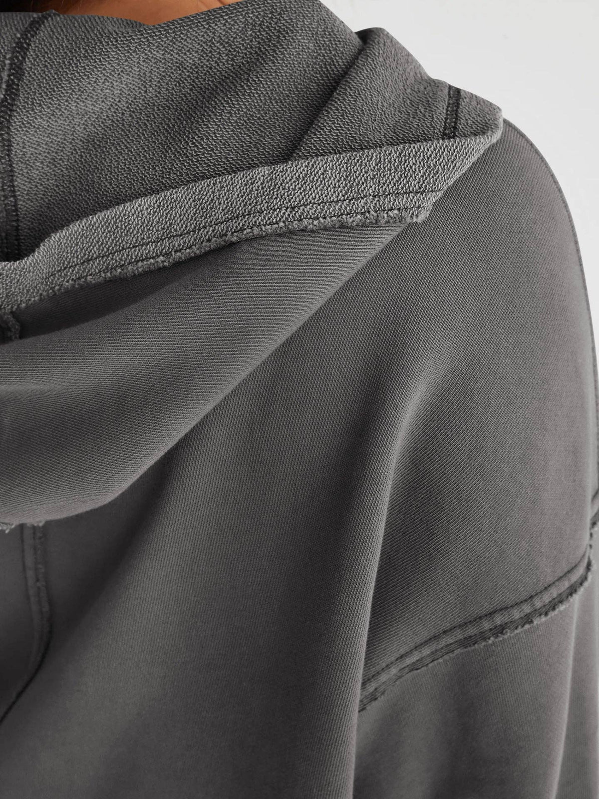 Oversized Hooded V Neck Sweatshirt Pullover Top