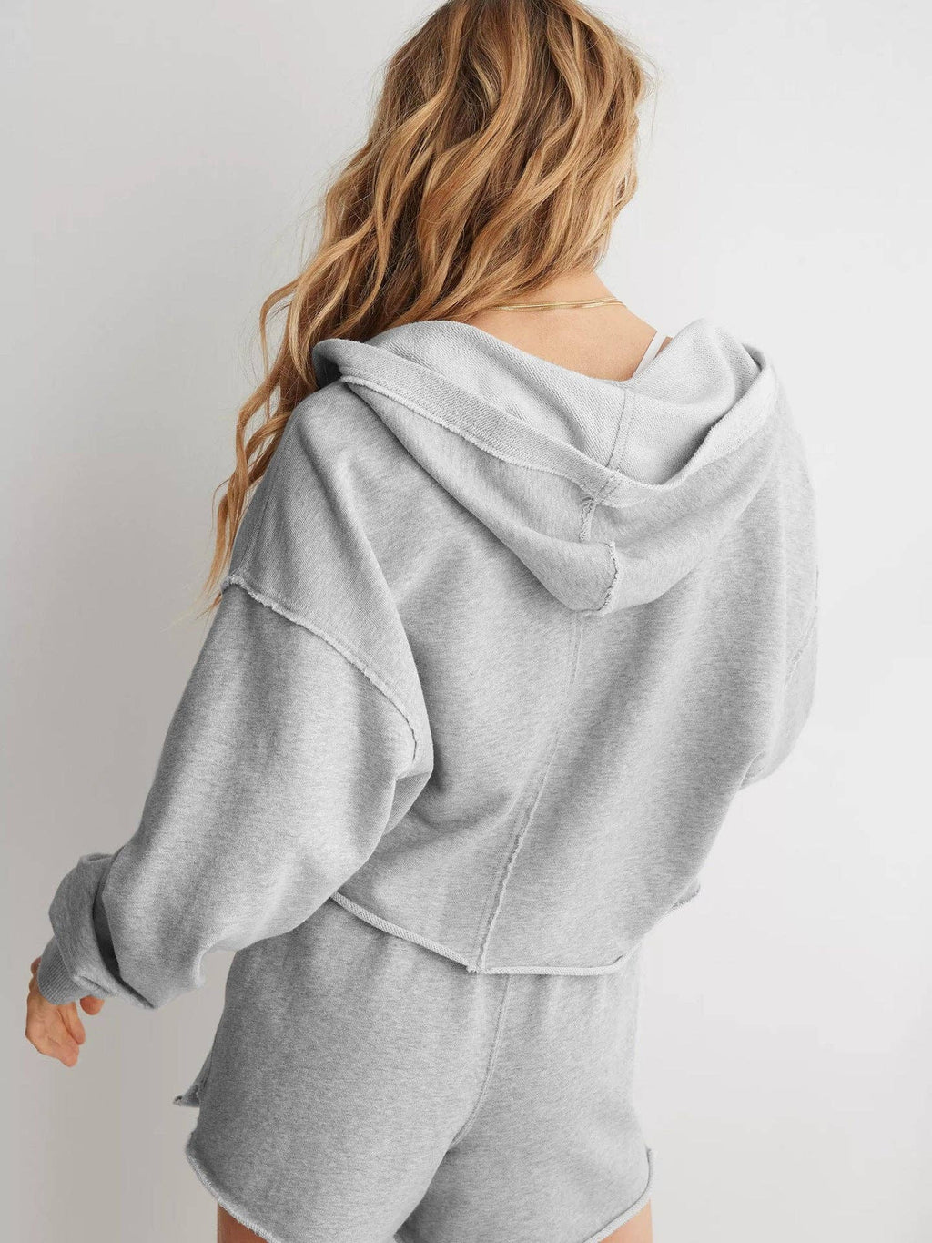 Oversized Hooded V Neck Sweatshirt Pullover Top