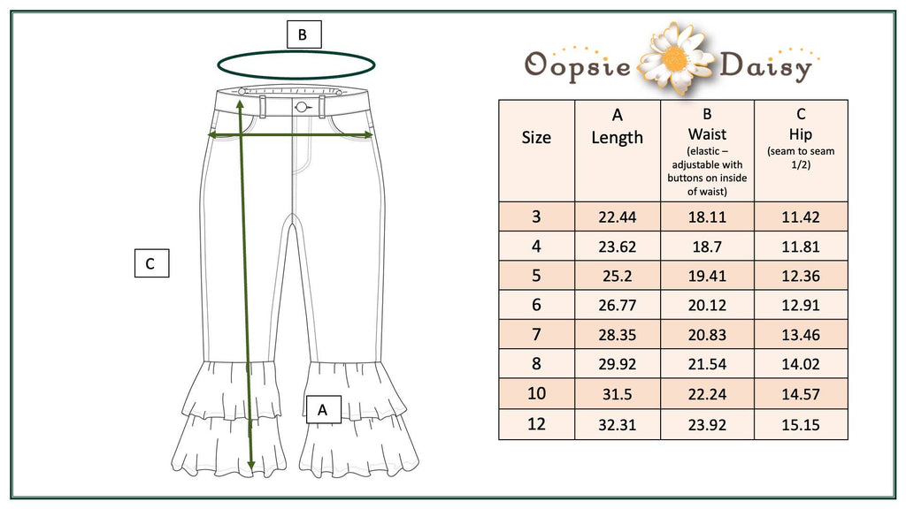 Kids Denim Double Ruffle Pant Jeans