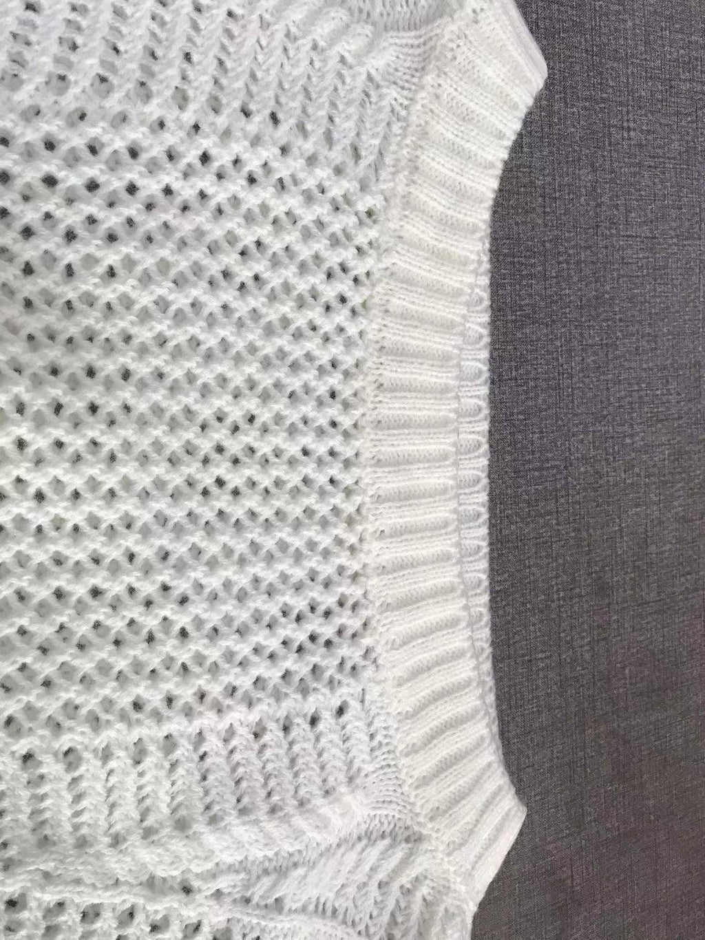 Ladies Bat Sleeves Hollow Out Knit Blouse