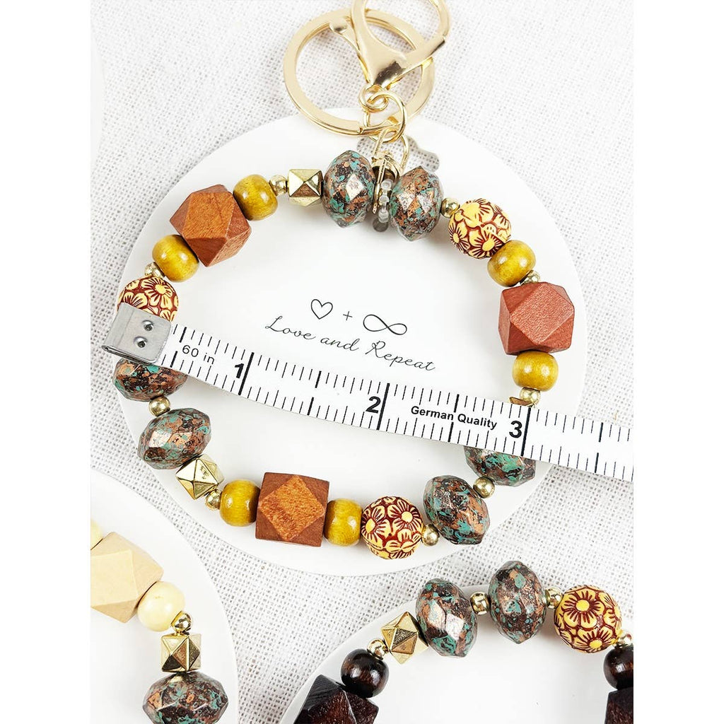 Boho Style Wood  Beaded Circled Key Holder