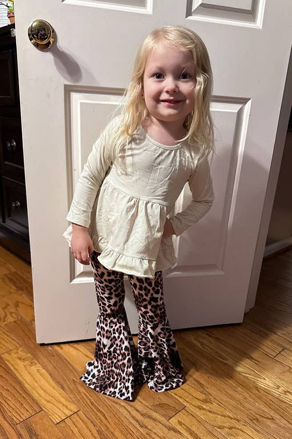 XCH0024-13H High-Low Top Leopard Pant Girls Sets