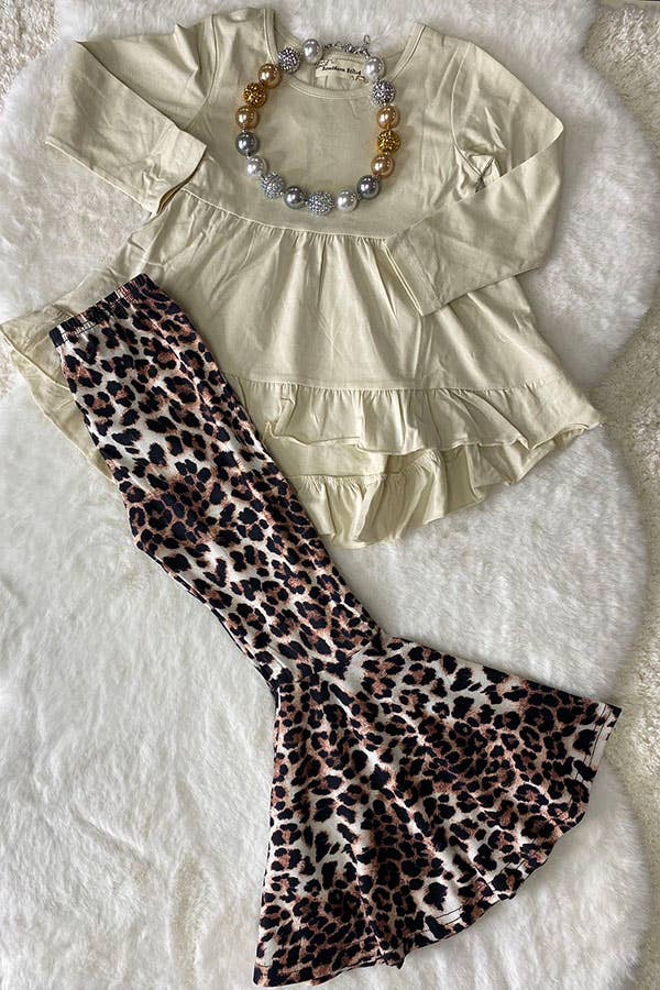 XCH0024-13H High-Low Top Leopard Pant Girls Sets