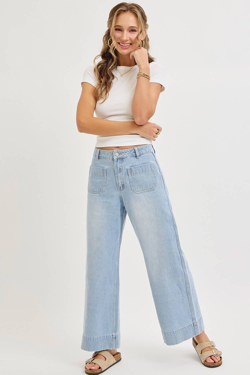 WIDE LEG DENIM JEANS: LIGHT DENIM / Contemporary / L,WIDE LEG DENIM JEANS: LIGHT DENIM / Contemporary / S,WIDE LEG DENIM JEANS: LIGHT DENIM / Contemporary / M