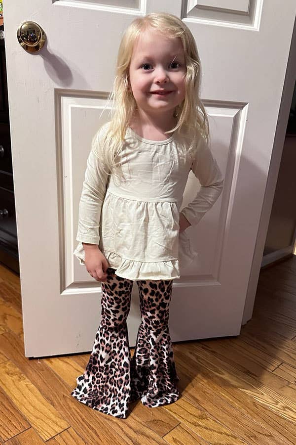 XCH0024-13H High-Low Top Leopard Pant Girls Sets