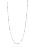 Silver chain necklace on a white background