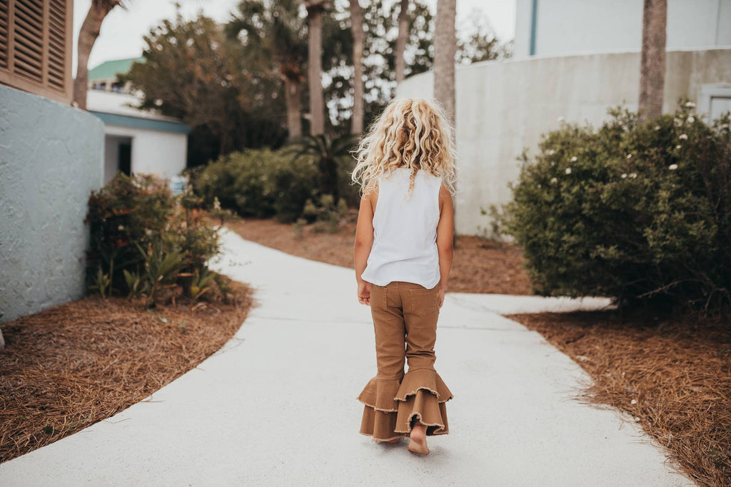 Kids Denim Double Ruffle Pant Jeans