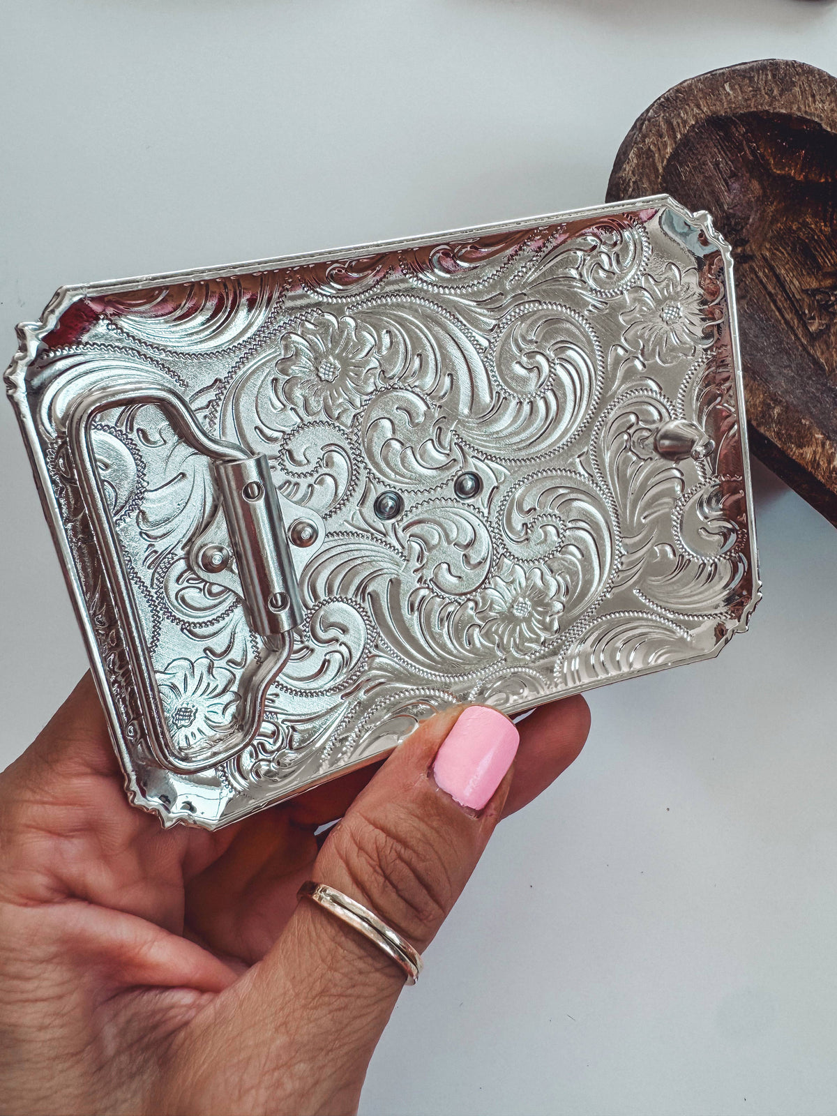 Western Longhorn Steer Metal Belt Buckle: 1