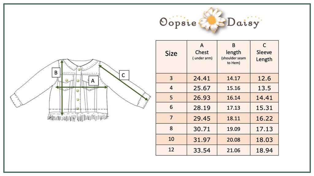 Kids Faded Denim Fringe Winter Button Jacket