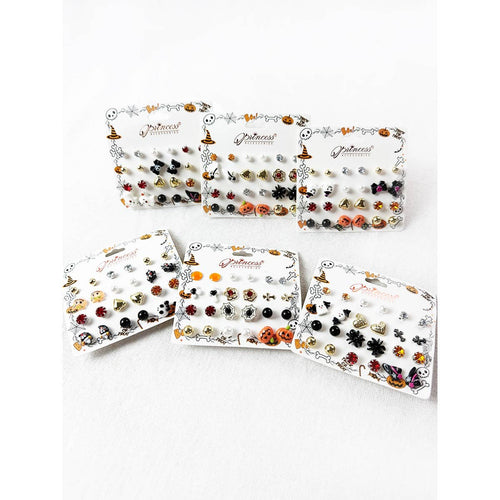 12 Pairs Halloween Theme Post Earring Set