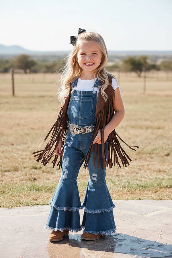 Western adjustable denim girls boutique jeans 250932M
