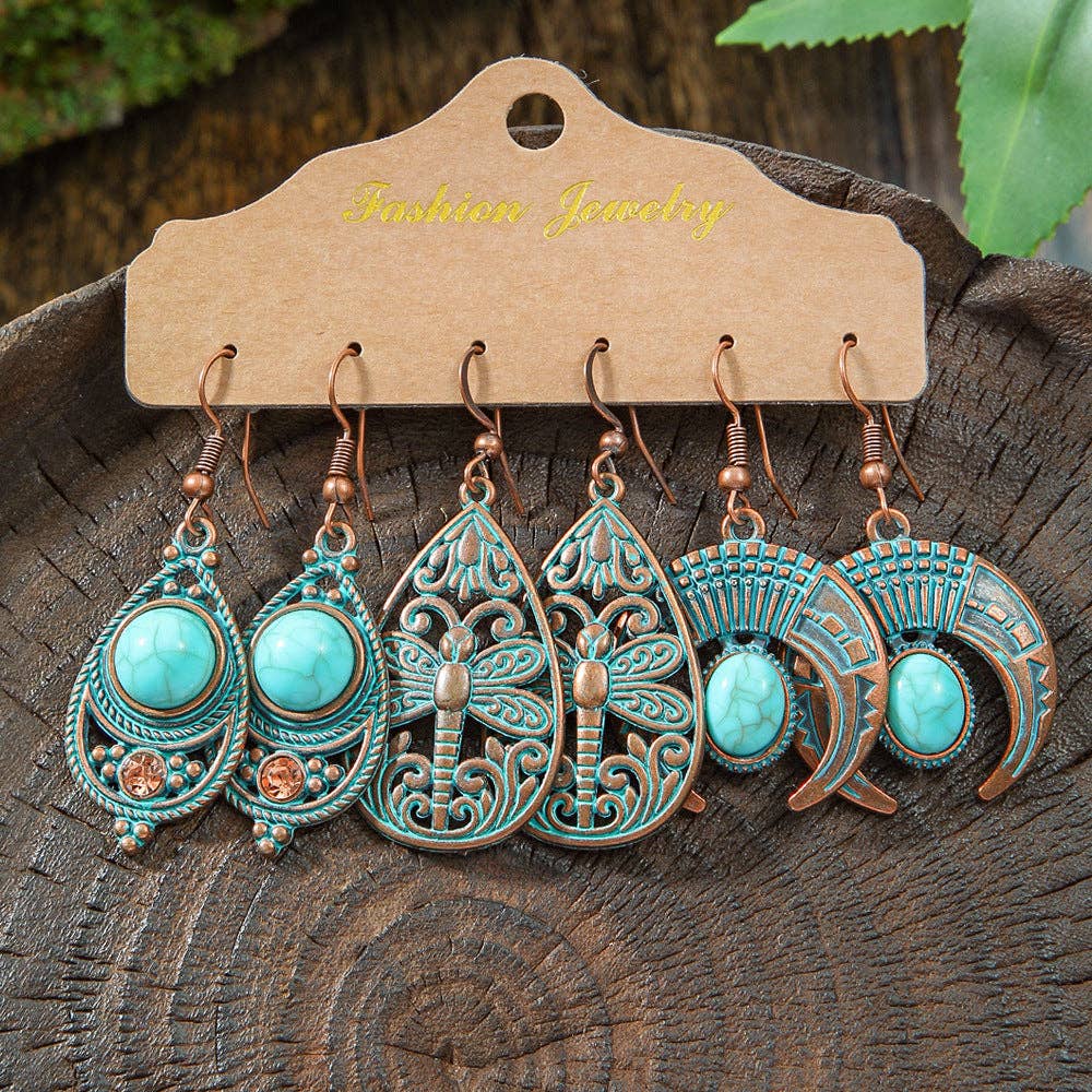 Boho Tassel Statement Earrings Jewelry Set: HQEF-1645