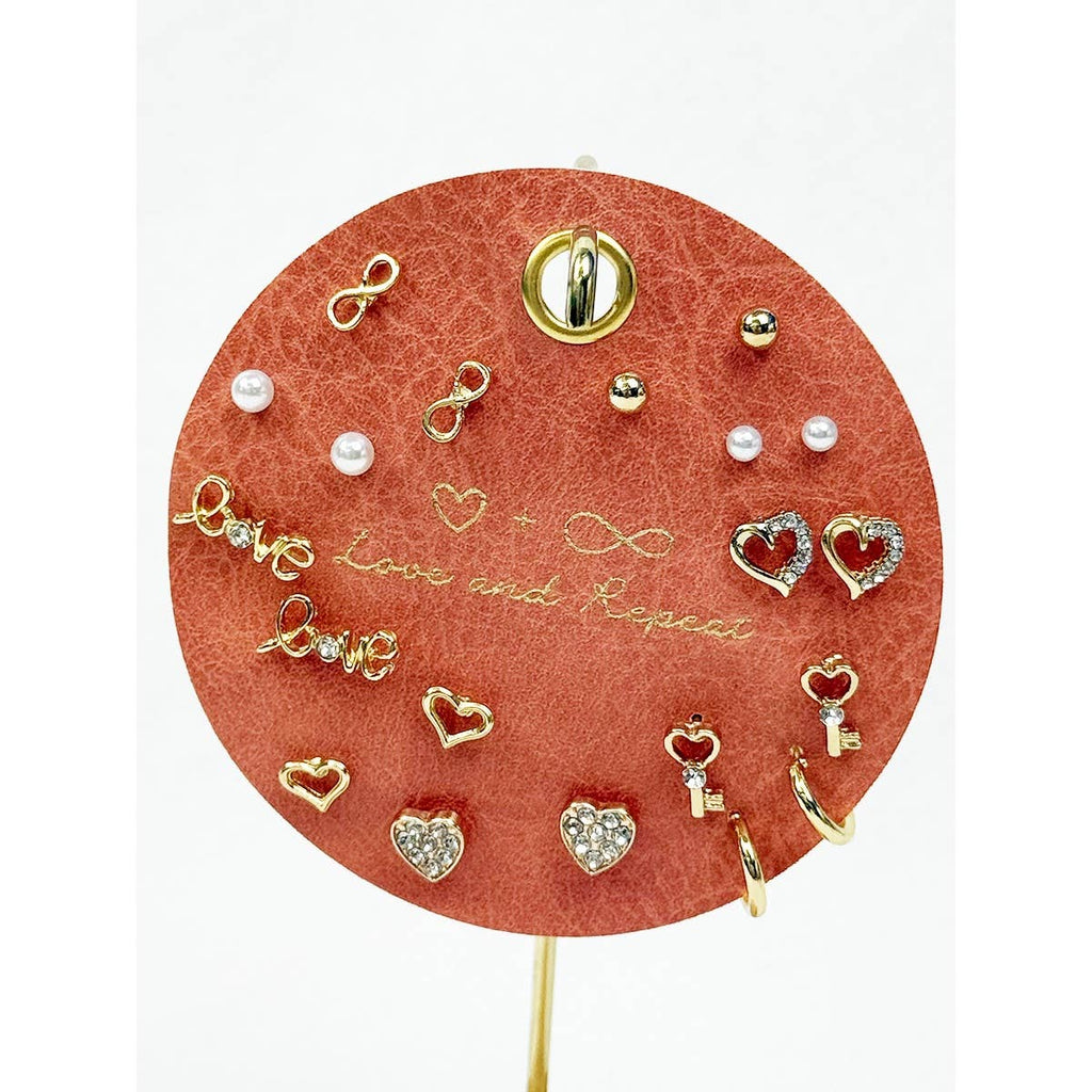 Love Theme Minimal Earrings on PU Card
