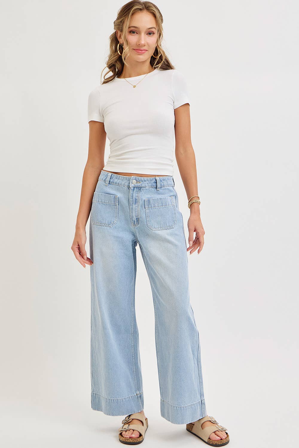 WIDE LEG DENIM JEANS: LIGHT DENIM / Contemporary / L,WIDE LEG DENIM JEANS: LIGHT DENIM / Contemporary / S,WIDE LEG DENIM JEANS: LIGHT DENIM / Contemporary / M