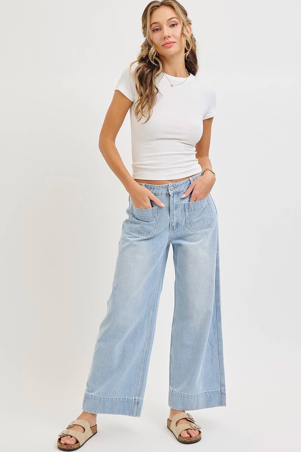 WIDE LEG DENIM JEANS: LIGHT DENIM / Contemporary / L,WIDE LEG DENIM JEANS: LIGHT DENIM / Contemporary / S,WIDE LEG DENIM JEANS: LIGHT DENIM / Contemporary / M
