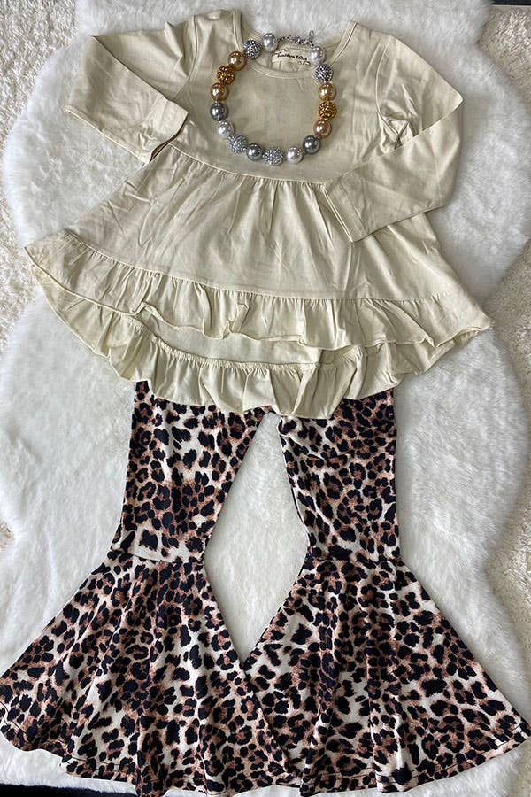 XCH0024-13H High-Low Top Leopard Pant Girls Sets