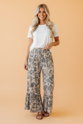 PRETTY BASH Abstract Camo & Leopard Wide Leg Pants