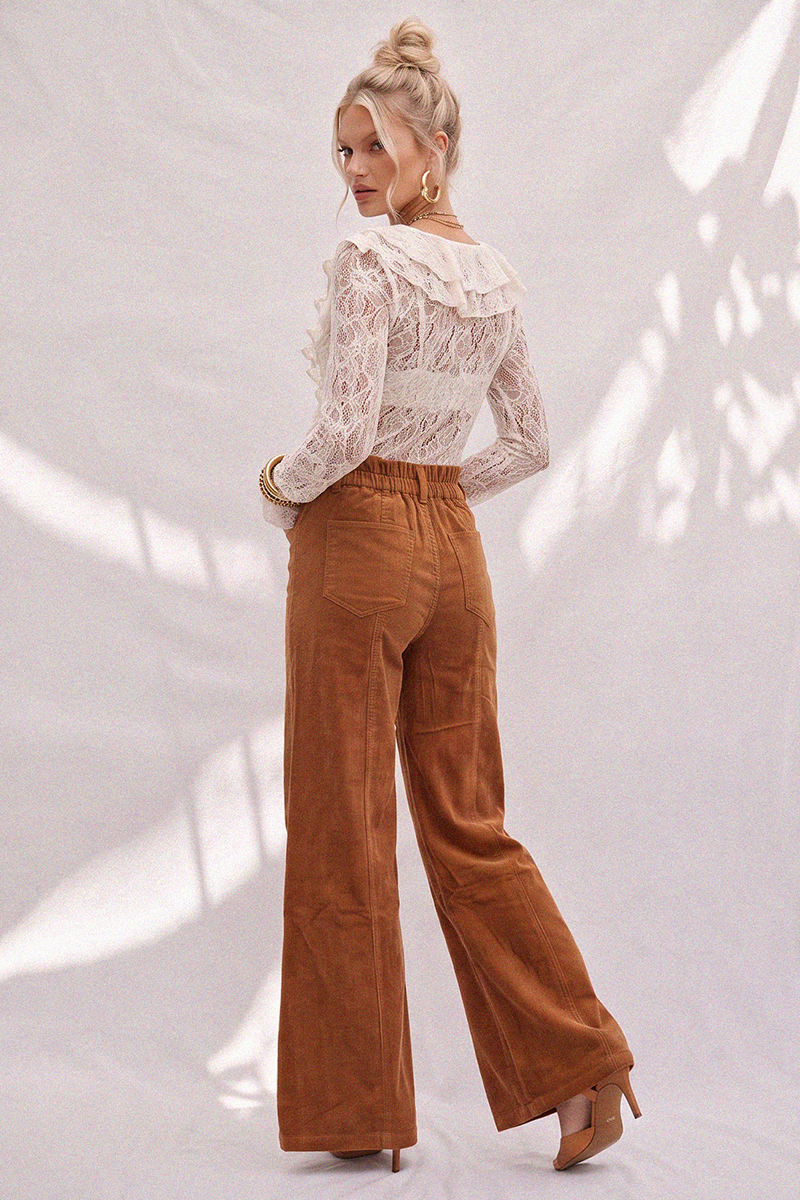 CORDUROY WIDE LEG PANTS W2472PID