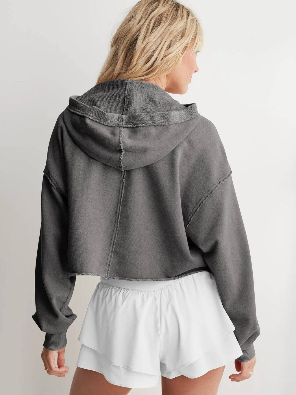 Oversized Hooded V Neck Sweatshirt Pullover Top