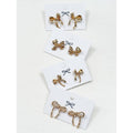 4-Kind Pretty Gold Bow Earrings