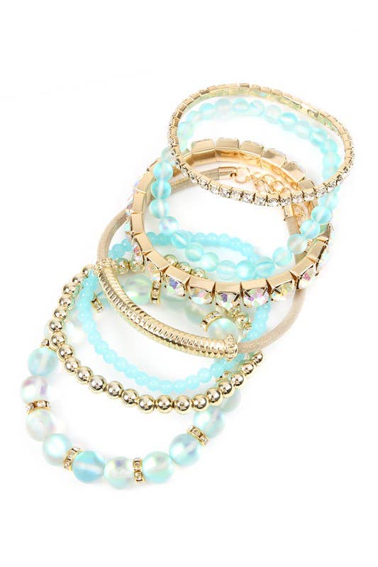 DRUZY CHARM MIXED BRACELET SET