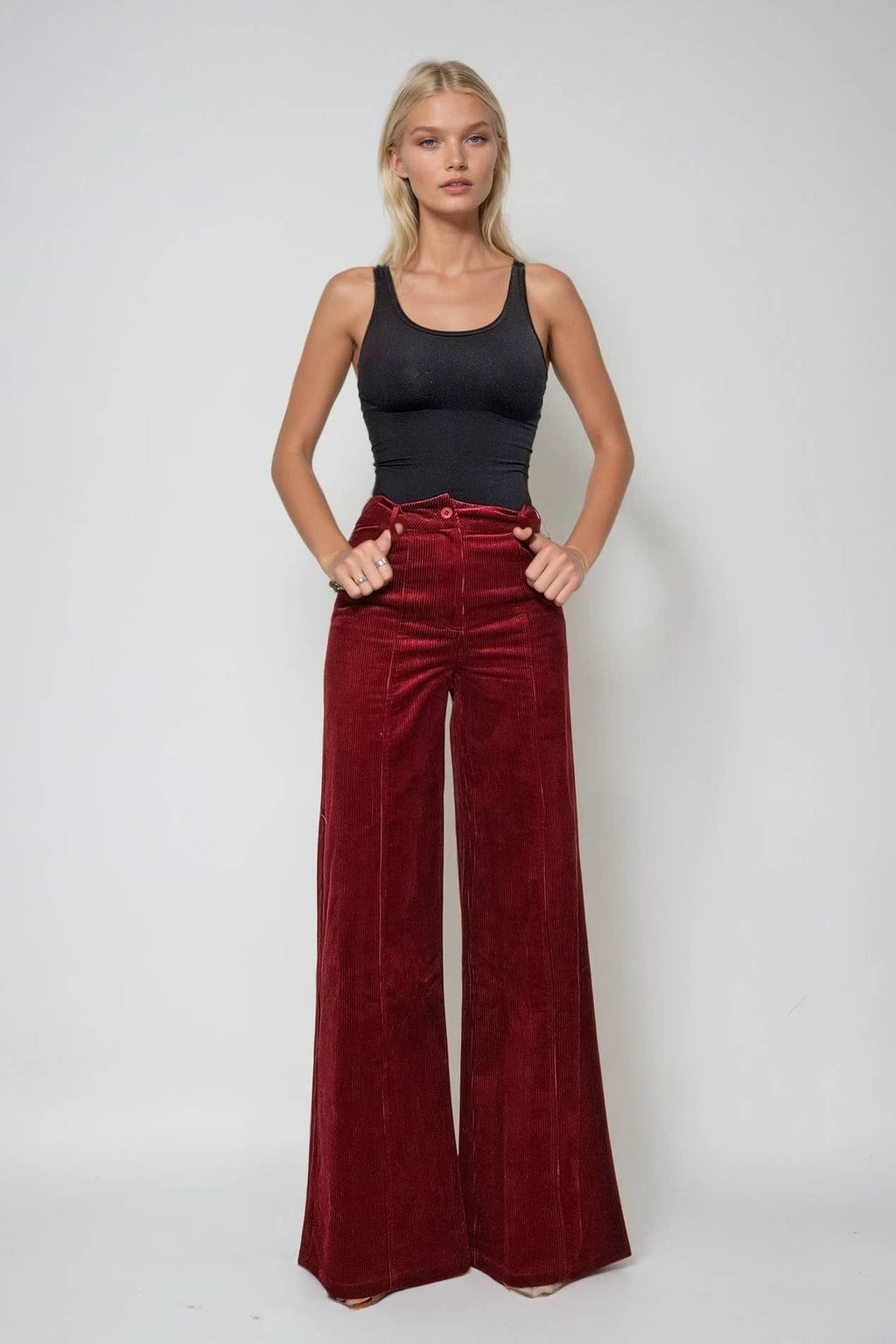 CORDUROY WIDE LEG PANTS W2472PID
