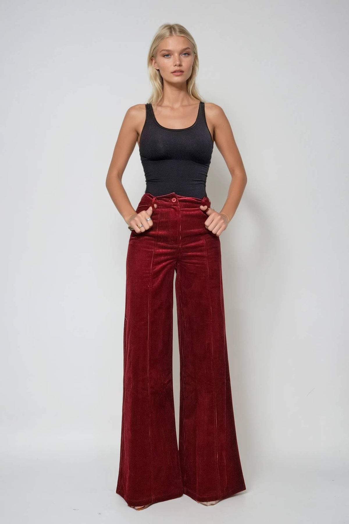 CORDUROY WIDE LEG PANTS W2472PID