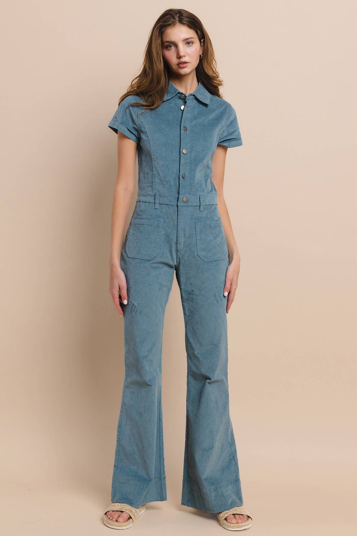 PETITE BOHO STRUCTURED CORDUROY JUMPSUIT 4330RIC