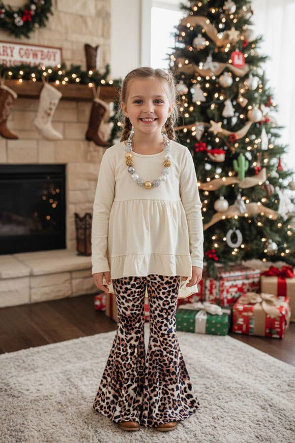 XCH0024-13H High-Low Top Leopard Pant Girls Sets