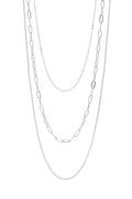 Two silver chain necklaces on a white background