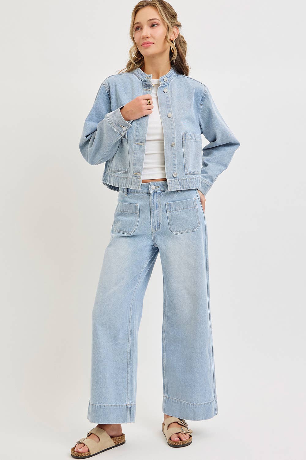 WIDE LEG DENIM JEANS: LIGHT DENIM / Contemporary / L,WIDE LEG DENIM JEANS: LIGHT DENIM / Contemporary / S,WIDE LEG DENIM JEANS: LIGHT DENIM / Contemporary / M