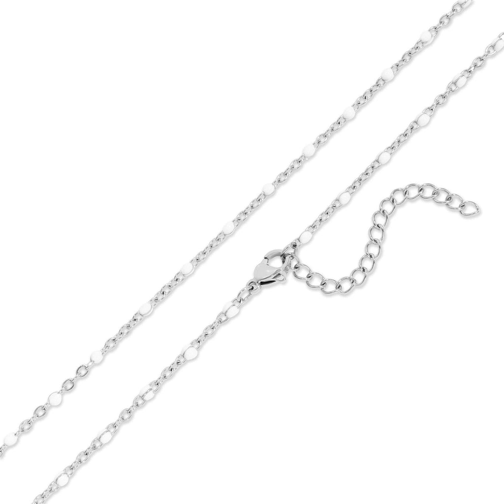 18K Gold PVD Stainless Steel White Confetti Chain Necklace: Stainless / 16+2"