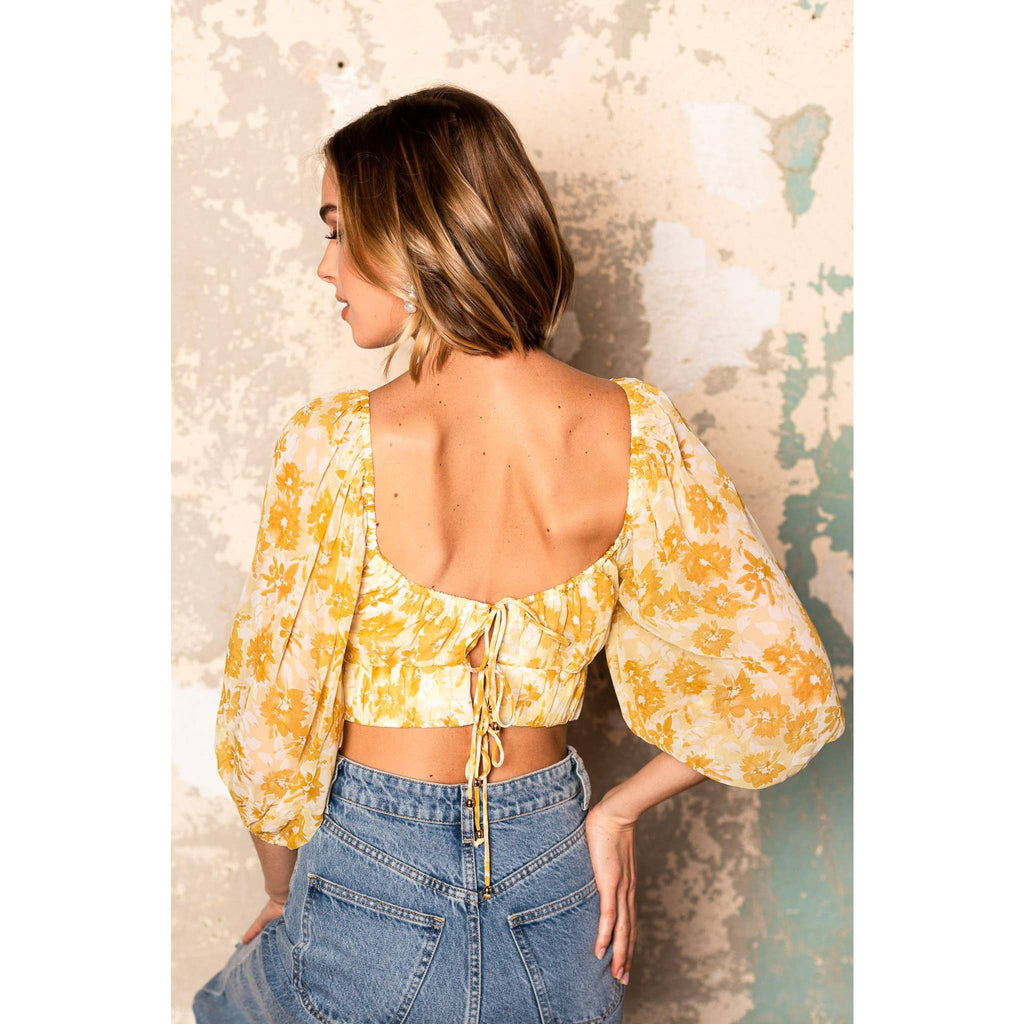 FLORAL SWEETHEART CROP TOP / KJ0170D06