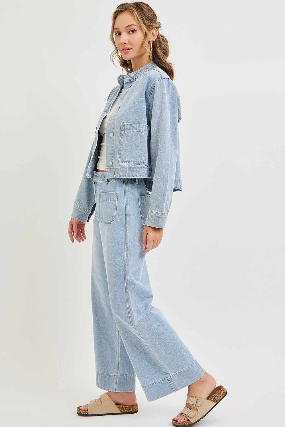 WIDE LEG DENIM JEANS: LIGHT DENIM / Contemporary / L,WIDE LEG DENIM JEANS: LIGHT DENIM / Contemporary / S,WIDE LEG DENIM JEANS: LIGHT DENIM / Contemporary / M