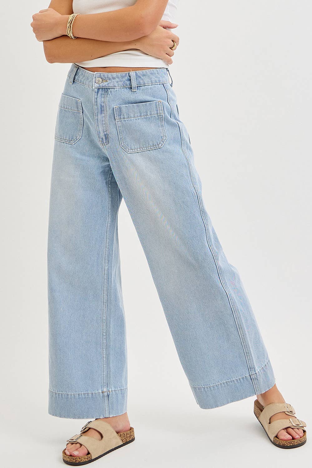 WIDE LEG DENIM JEANS: LIGHT DENIM / Contemporary / L,WIDE LEG DENIM JEANS: LIGHT DENIM / Contemporary / S,WIDE LEG DENIM JEANS: LIGHT DENIM / Contemporary / M