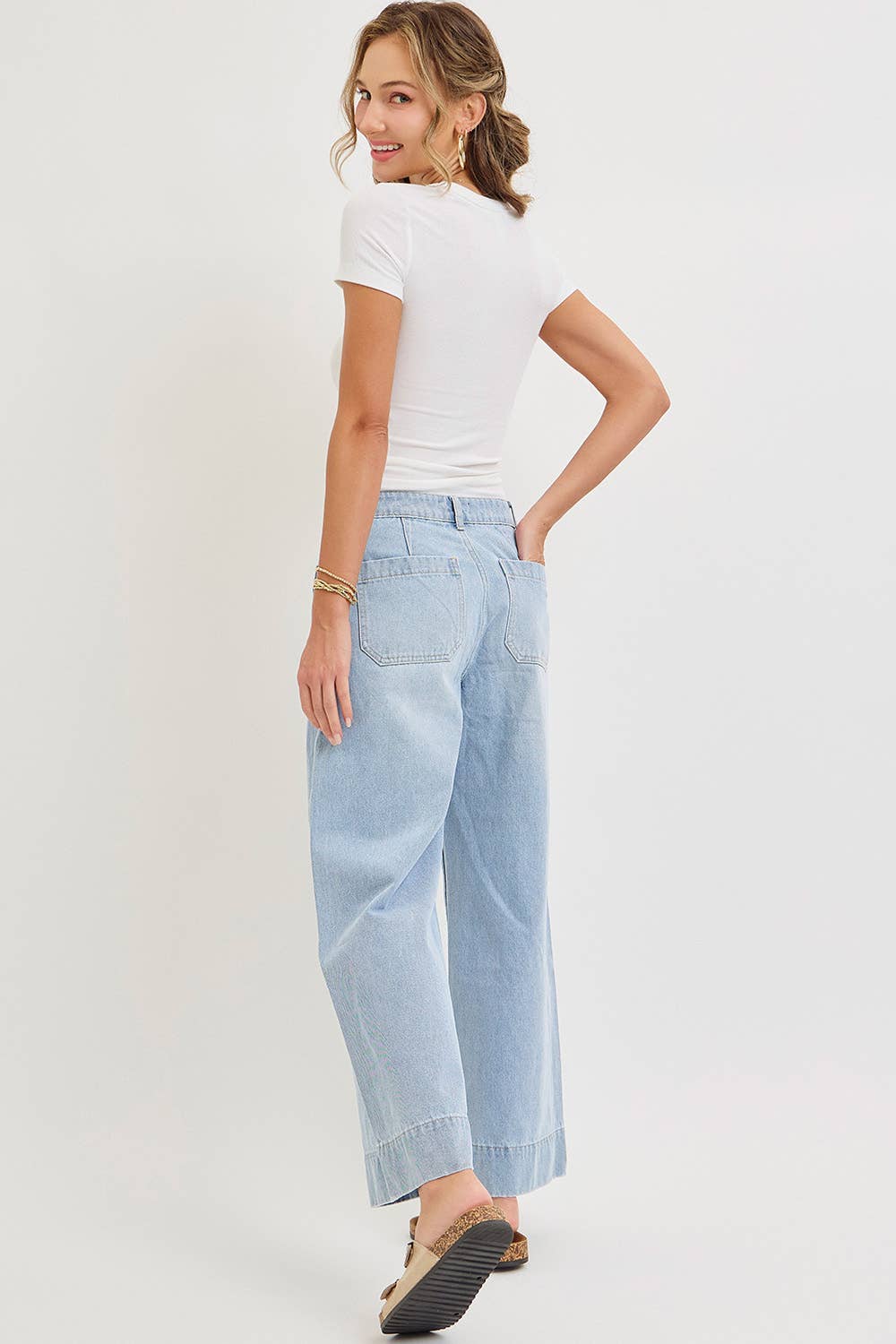 WIDE LEG DENIM JEANS: LIGHT DENIM / Contemporary / L,WIDE LEG DENIM JEANS: LIGHT DENIM / Contemporary / S,WIDE LEG DENIM JEANS: LIGHT DENIM / Contemporary / M