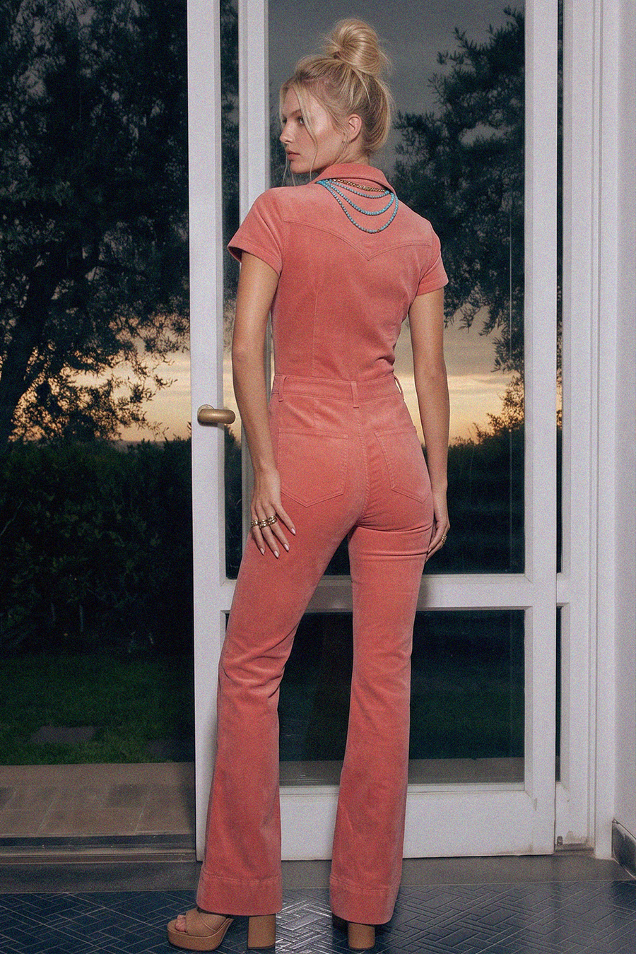 PETITE BOHO STRUCTURED CORDUROY JUMPSUIT 4330RIC