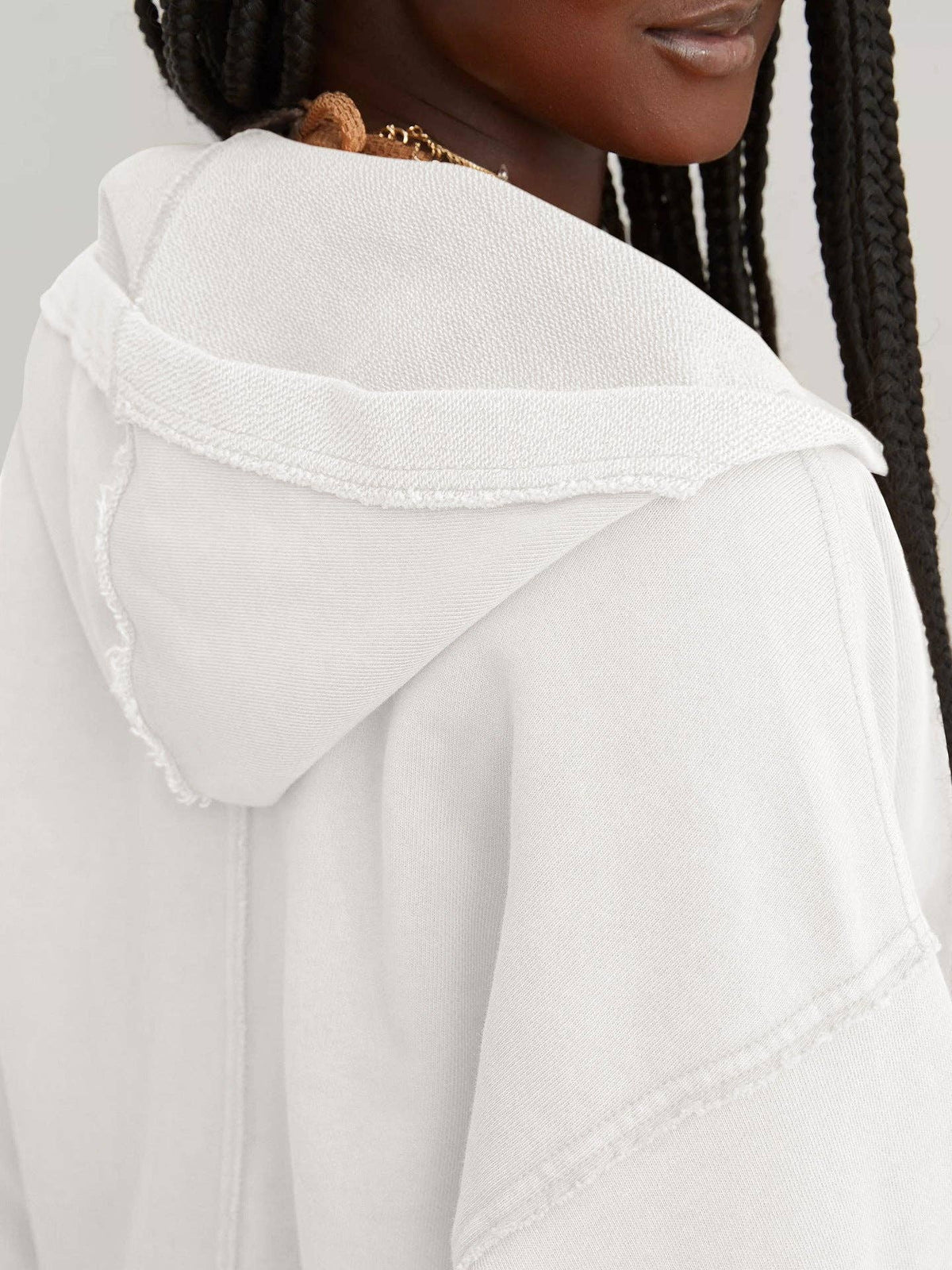 Oversized Hooded V Neck Sweatshirt Pullover Top