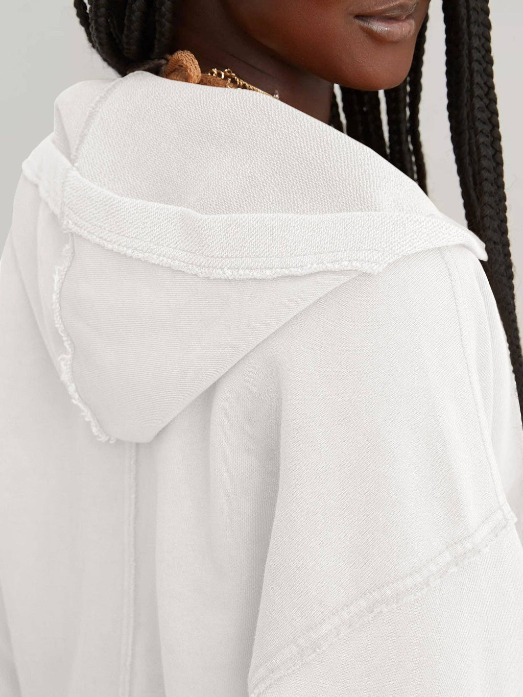 Oversized Hooded V Neck Sweatshirt Pullover Top