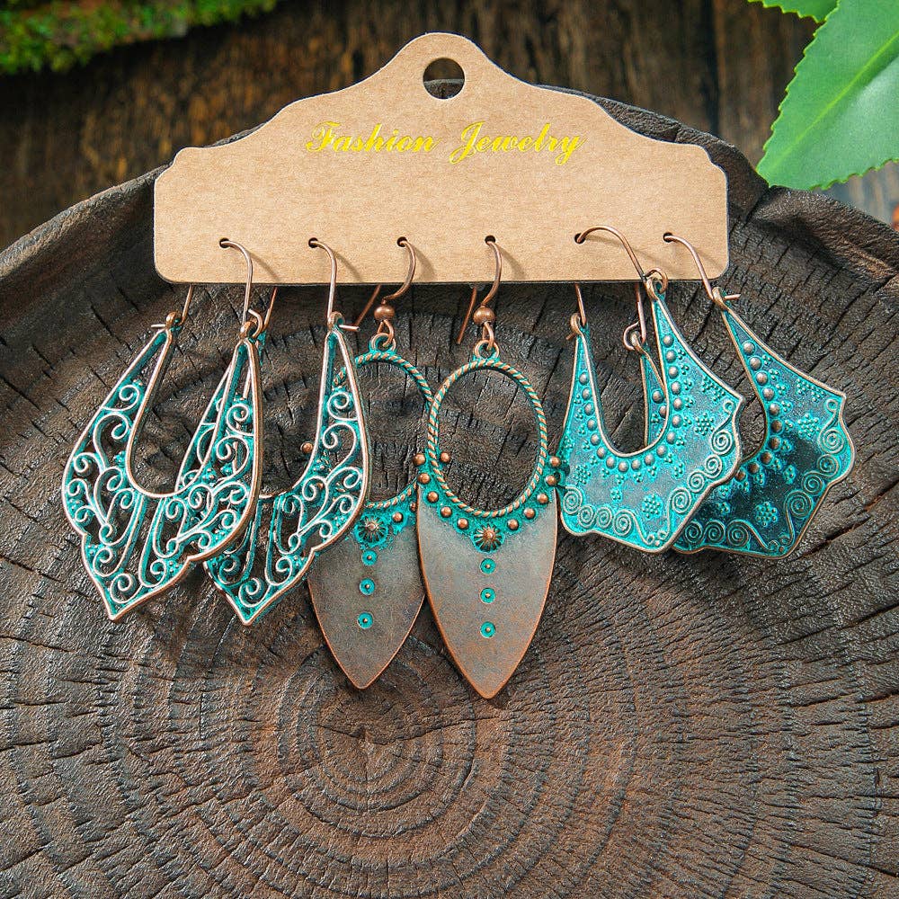 Boho Tassel Statement Earrings Jewelry Set: HQEF-1443