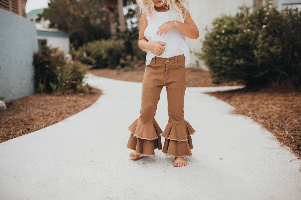 Kids Denim Double Ruffle Pant Jeans